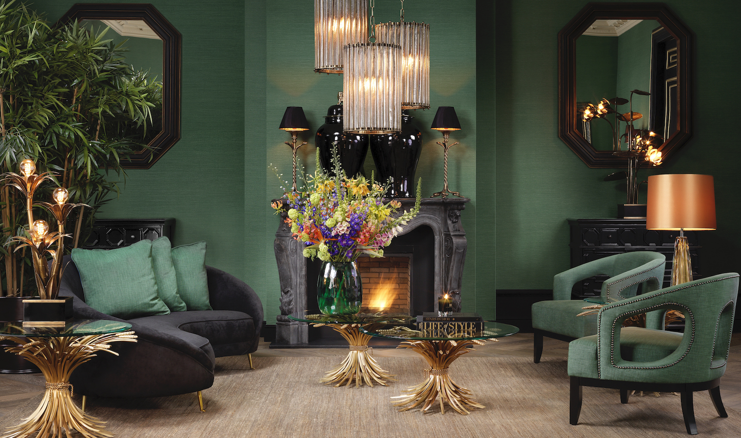 Гостиная Emerald and Gold от Eichholtz