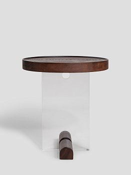 Приставной стол Муртен круглый, столешница из шпона