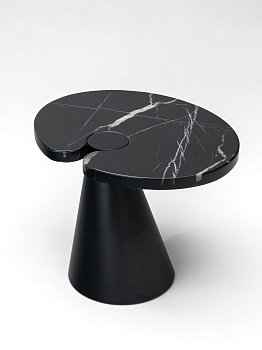 Приставной стол Мейкон круглый, столешница из мрамора Испания 