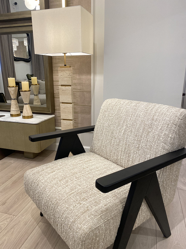 Кресло Банбери 79 см, букле светло-бежевый меланж