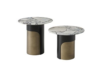 Приставной стол Нортон круглый, столешница из мрамора 