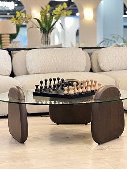 Журнальный стол Жоли круглый, стеклянная столешница