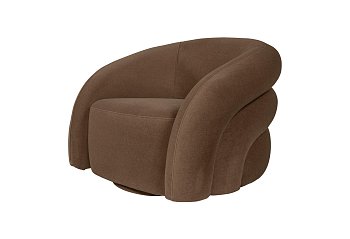 Вращающееся кресло Лиам 94 см, коричневый велюр