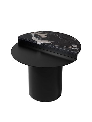 Приставной стол Mavor круглый, столешница металл и мрамор Турция