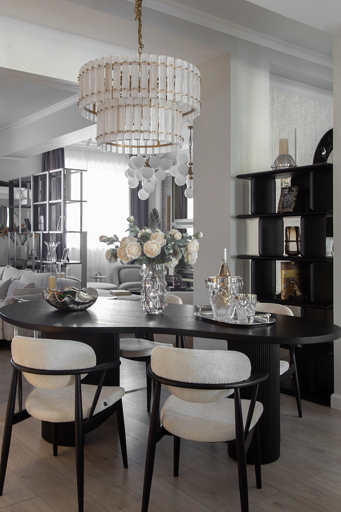 Стол обеденный черный Armando, шпон ясеня