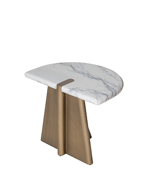 Приставной стол Mauro фигурный, столешница из мрамора Турция