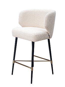 Полубарный стул Андреас, белое букле