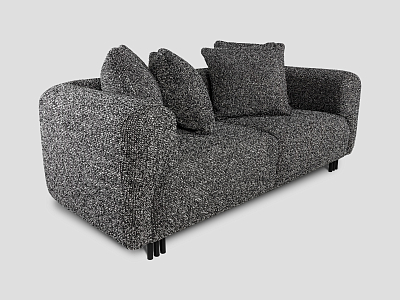 Диван прямой двухместный Бергман S, 193 см, черно-белое букле