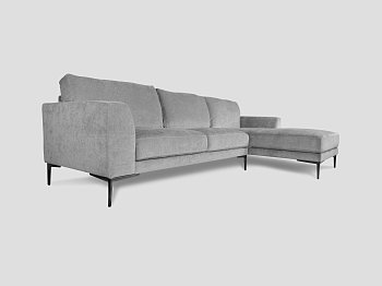 Диван угловой Окснард правый 283 см, серый шенилл