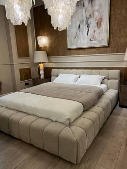 Кровать Lagona 160, светло-бежевый шенилл