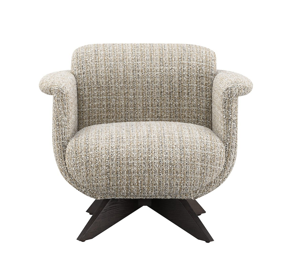 Вращающееся кресло Avel 82 см, букле (бежево-серый меланж)