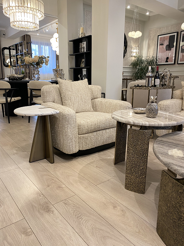 Приставной стол Мауро фигурный, столешница из мрамора Турция 