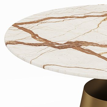 Стол обеденный круглый Ларус, мраморная столешница, 120 см