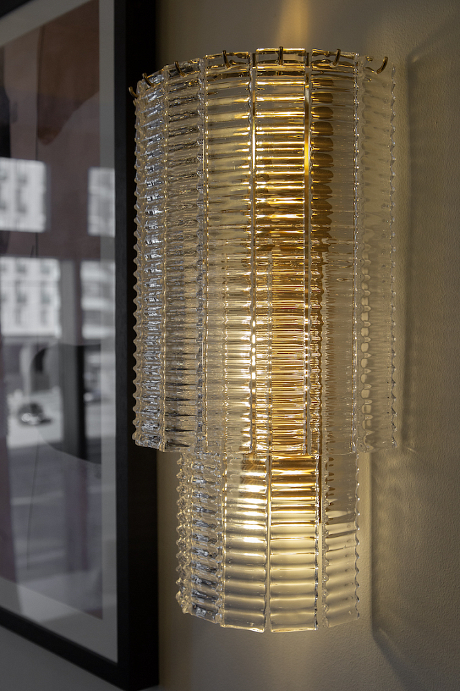 Бра Houston рифленое стекло латунь