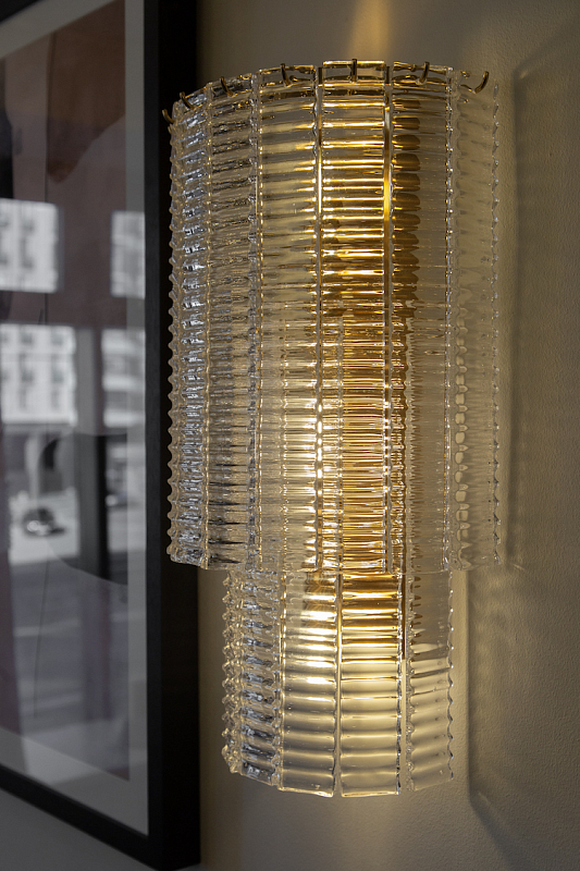 Бра Houston рифленое стекло латунь