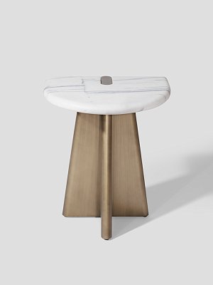 Приставной стол Mauro фигурный, столешница из мрамора Турция