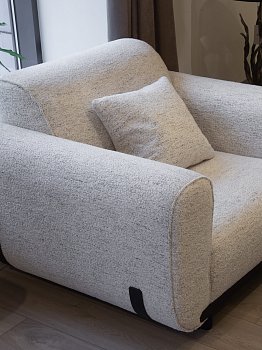 Кресло Карл 111 см, светло-серый шенилл