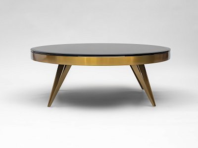 Журнальный стол Sonam круглый, стеклянная столешница