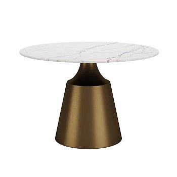 Стол обеденный круглый Ларус, мраморная столешница, 120 см