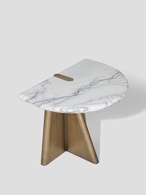 Приставной стол Mauro фигурный, столешница из мрамора Турция