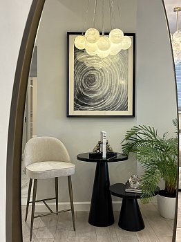 Приставной стол Мейкон круглый, столешница из мрамора Испания 