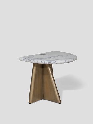 Приставной стол Mauro фигурный, столешница из мрамора Турция