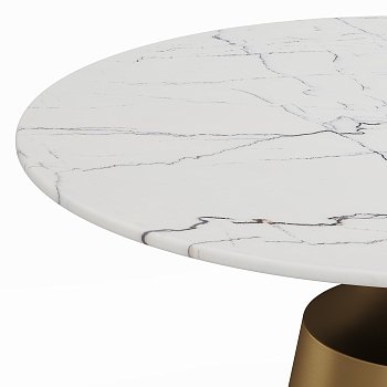 Стол обеденный круглый Ларус, мраморная столешница, 120 см