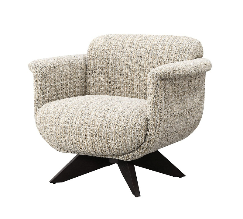 Вращающееся кресло Avel 82 см, букле (бежево-серый меланж)