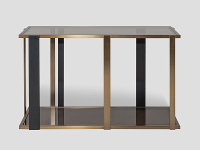 Консоль Clin закалённое дымчатое стекло латунь 