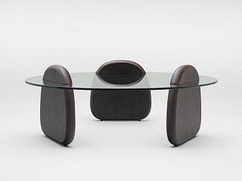 Журнальный стол Жоли круглый, стеклянная столешница