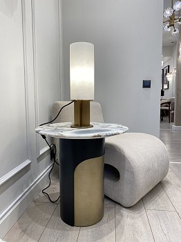 Приставной стол Нортон круглый, столешница из мрамора 