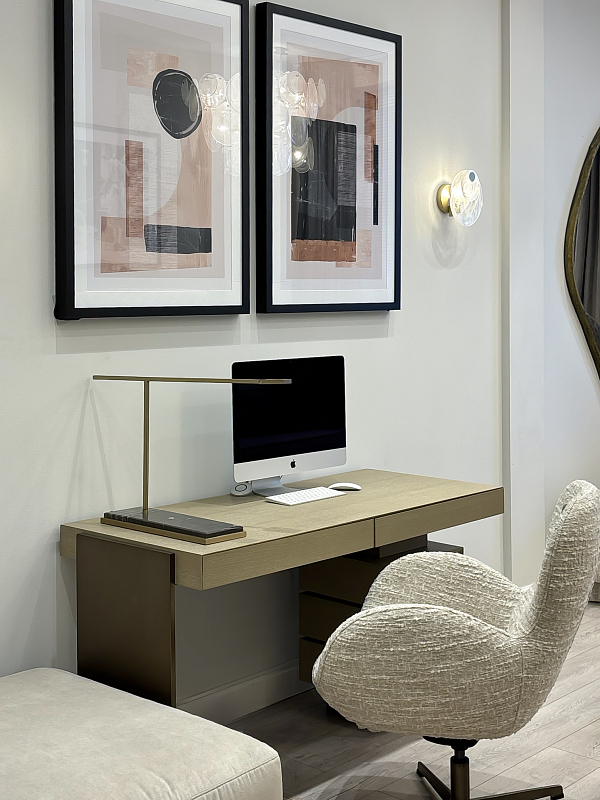 Вращающееся кресло Lowell 75 см, букле светло-бежевый меланж