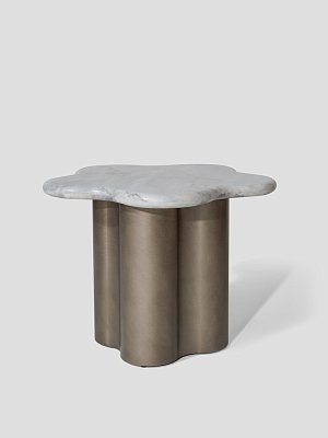 Приставной стол Farrell фигурный, столешница из мрамора Греция