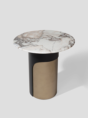 Приставной стол Norton круглый, столешница из мрамора