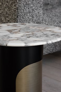 Приставной стол Нортон круглый, столешница из мрамора 