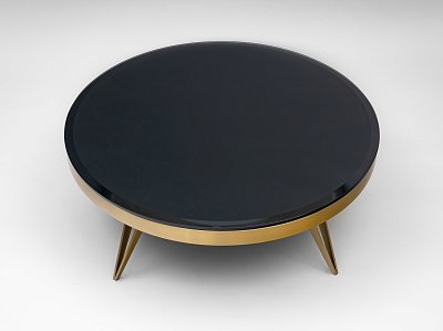 Журнальный стол Sonam круглый, стеклянная столешница