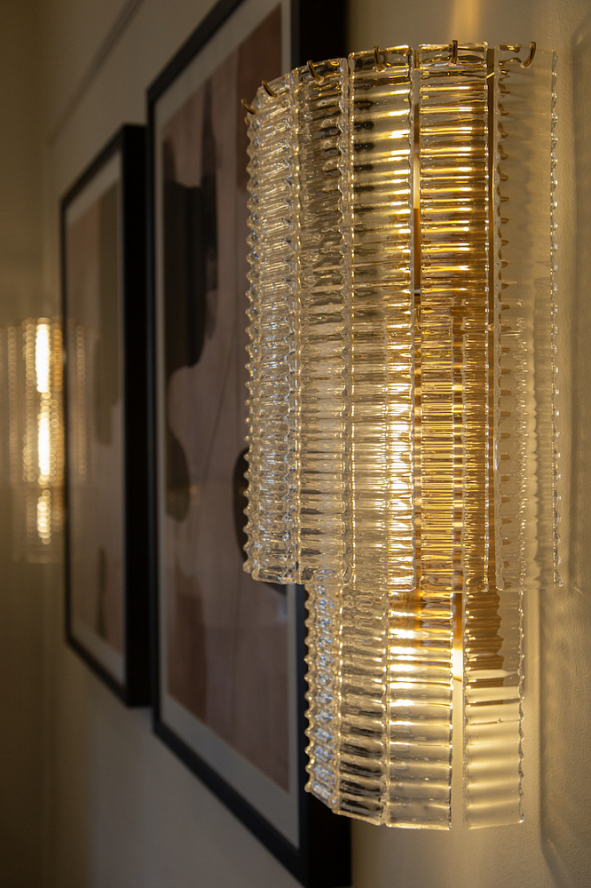 Бра Houston рифленое стекло латунь