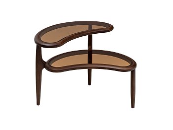 Приставной стол Матч фигурный, стеклянная столешница