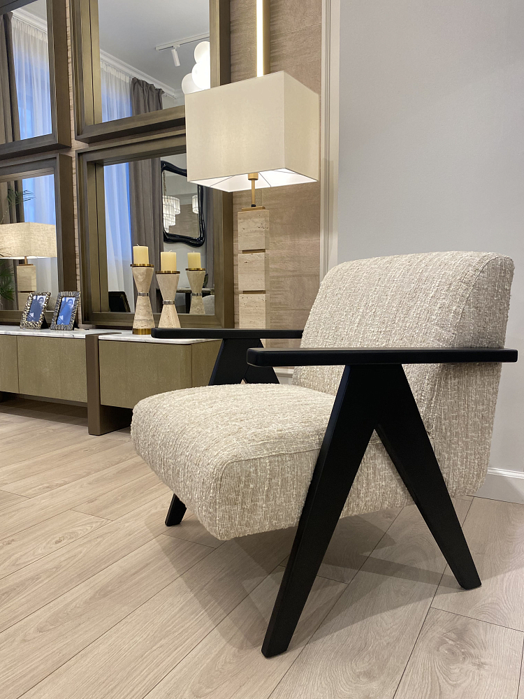 Кресло Банбери 79 см, букле светло-бежевый меланж