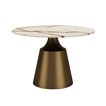 Стол обеденный круглый Ларус, мраморная столешница, 120 см