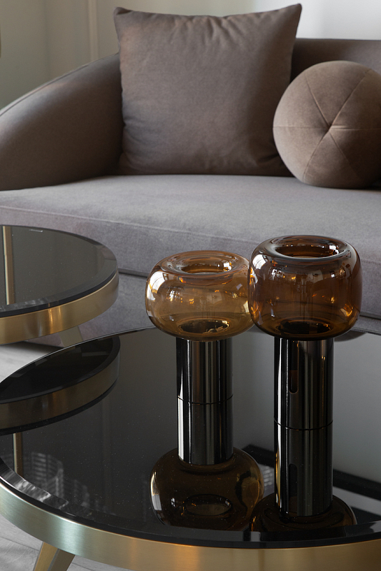 Журнальный стол Sonam круглый, стеклянная столешница