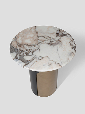 Приставной стол Norton круглый, столешница из мрамора