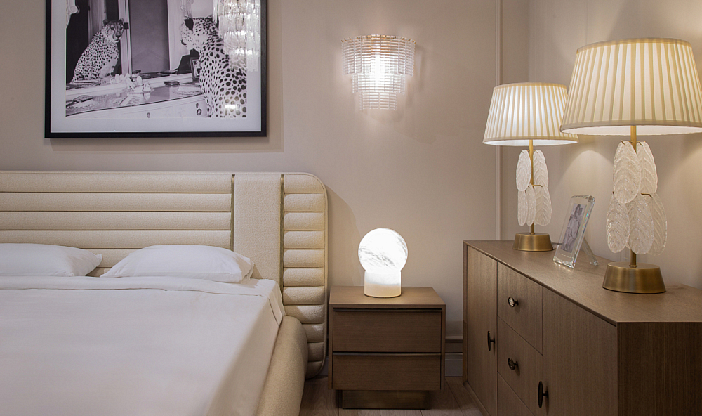 Кровать Наоми 180, кремовое букле