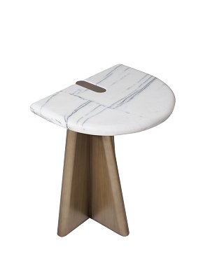 Приставной стол Mauro фигурный, столешница из мрамора Турция