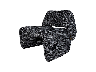 Кресло Hanks 82 см, чёрно-белое букле