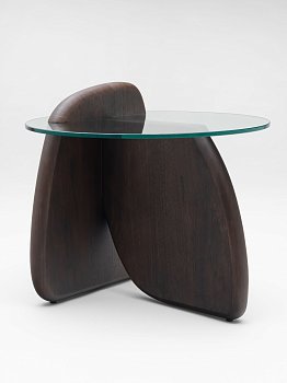 Приставной стол Жоли круглый, стеклянная столешница