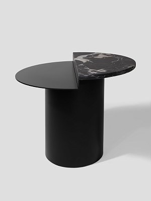 Приставной стол Mavor круглый, столешница металл и мрамор Турция